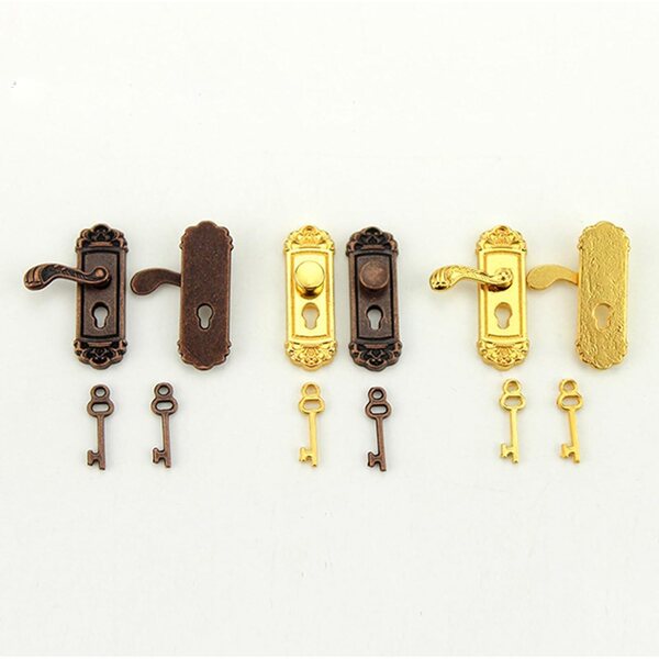 Miniatur-Schloss- und Schlüsselset 1:12 für Vintage-Puppenhäuser – BELOWSYALER
