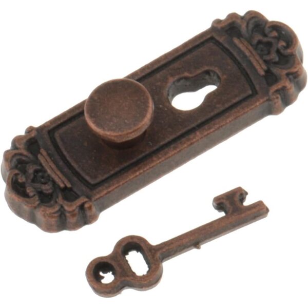 Miniaturtür mit Schloss und Schlüssel 1:12 für Puppenhäuser, Vintage und elegant