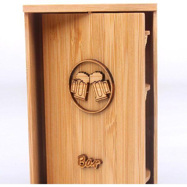 Weinschrank für Puppenhaus aus Holz mit Miniaturzubehör 12,5x7,5x4,5 cm