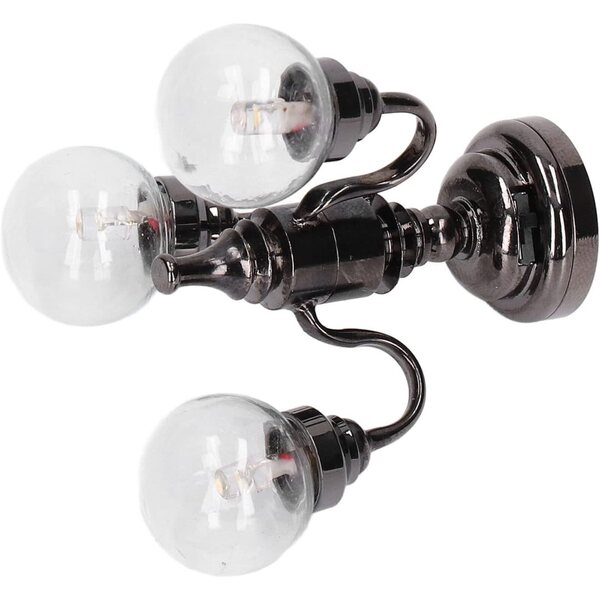 Mini Lampadario per Casa delle Bambole in Metallo e Vetro con Batteria a Bottone