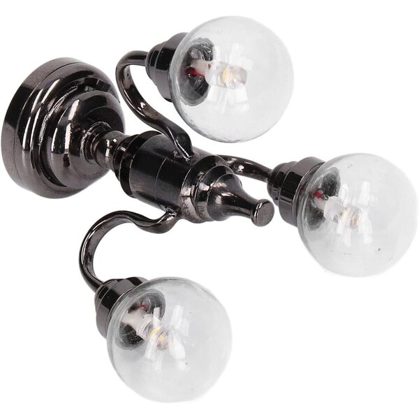 Mini Lampadario per Casa delle Bambole in Metallo e Vetro con Batteria a Bottone