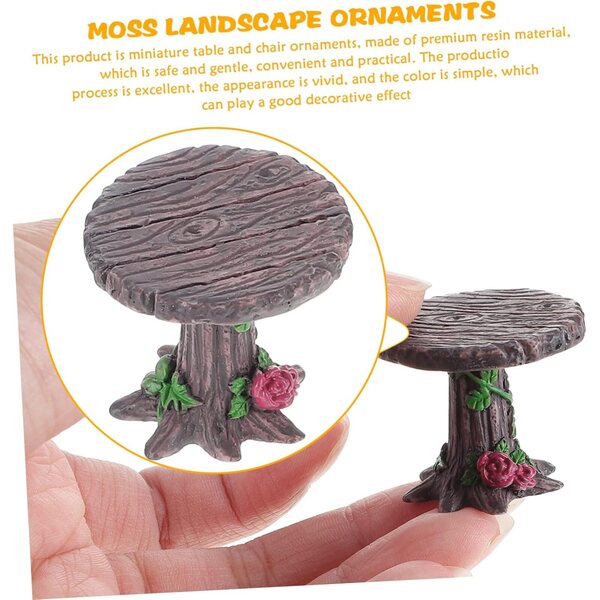 Set 10 Miniature Tavoli e 20 Sedie in Resina per Micro Giardini e Case delle Fate