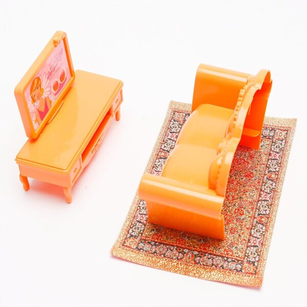 Set 6 Miniature Tappeti Vintage con Motivi Floreali per Casa Miniatura 15,7x9,9 cm