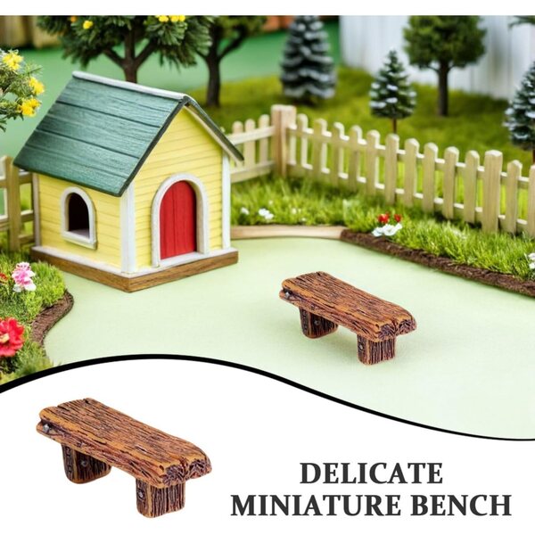 Panchine in legno in miniatura per mini giardini, case delle bambole e decorazioni interne ed esterne