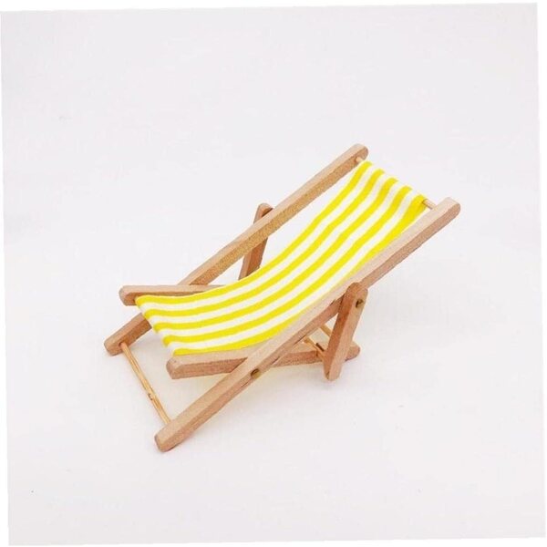Strandkorb Miniatura in Legno Pieghevole 1:12 per Modellini e Decorazioni