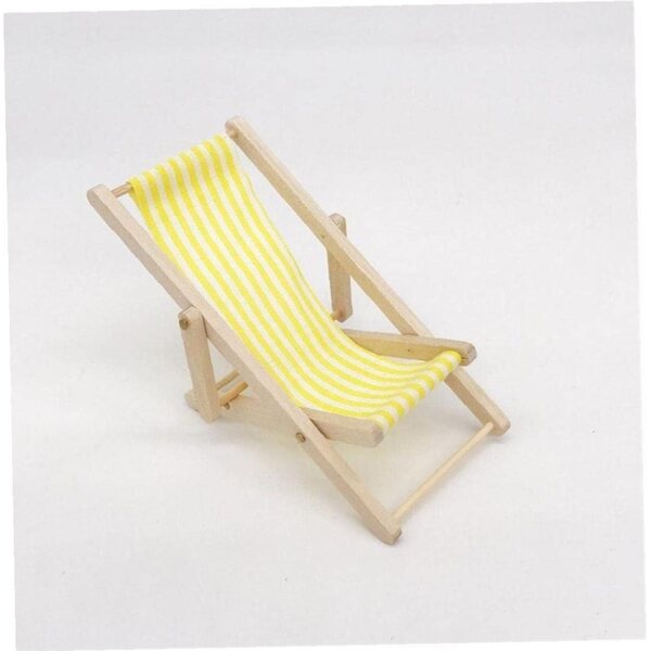 Strandkorb Miniatura in Legno Pieghevole 1:12 per Modellini e Decorazioni
