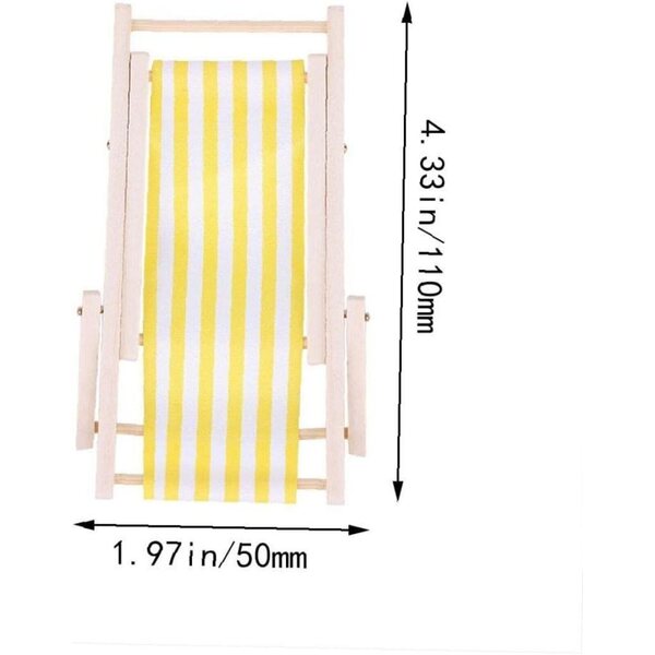 Strandkorb Miniatura in Legno Pieghevole 1:12 per Modellini e Decorazioni