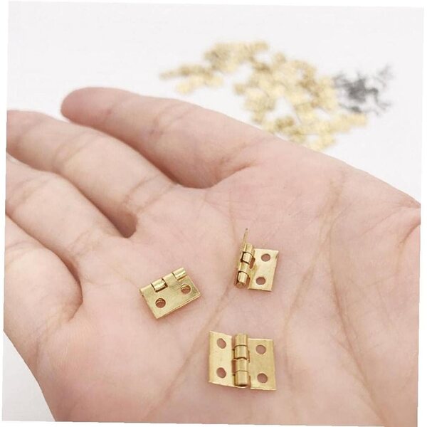 12 mm Mini-Gold-Miniatur-Möbelscharniere – Set mit 12 Stück
