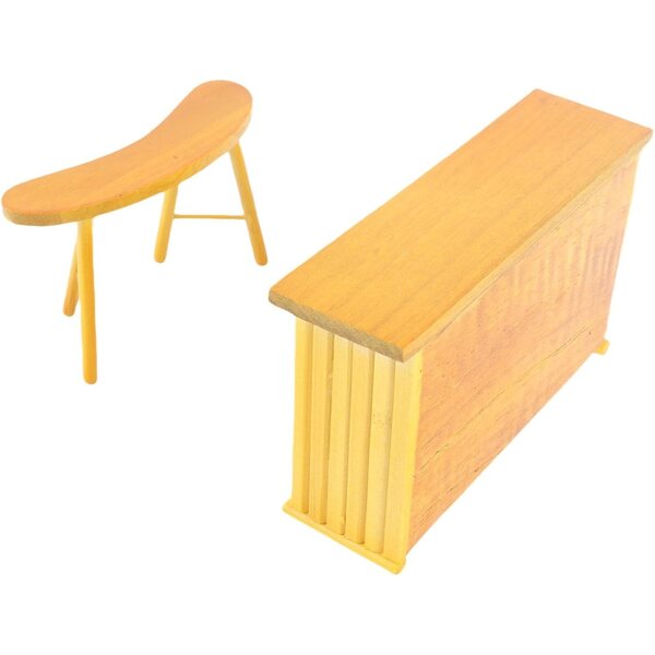 Generic Sgabello e Sedia da Bar in Miniatura 1:12 per Casa delle Bambole in Legno