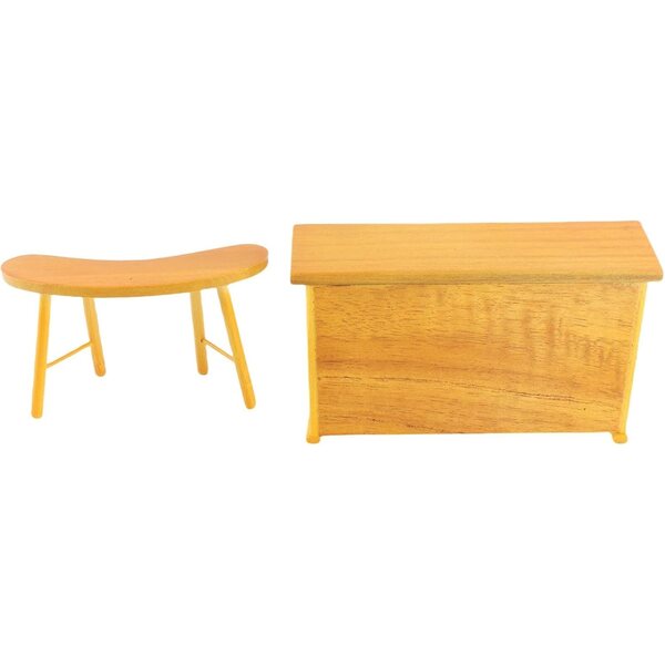 Generic Sgabello e Sedia da Bar in Miniatura 1:12 per Casa delle Bambole in Legno