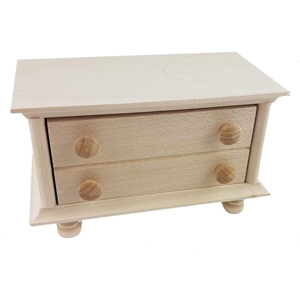 Kommode Rustikal in legno certificato per casa delle bambole, scala 1:12
