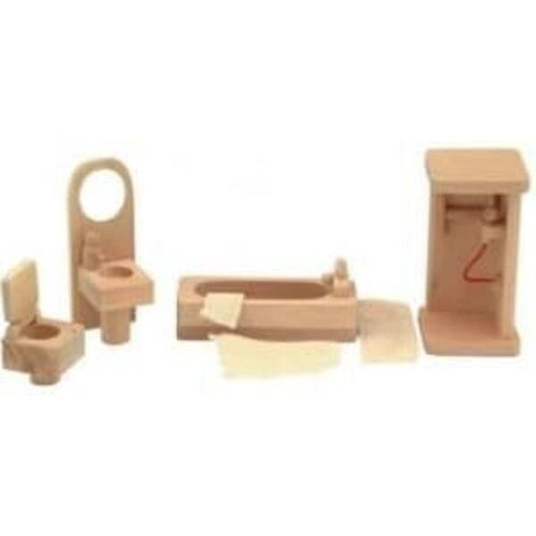 Great Gizmos GG8404 - Set mobili bagno in legno solido per casa delle bambole