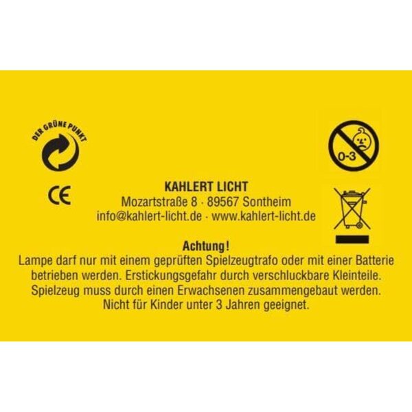 Gelbe Wandlampe 3,5V für Puppenhäuser - farbenfrohe Beleuchtung