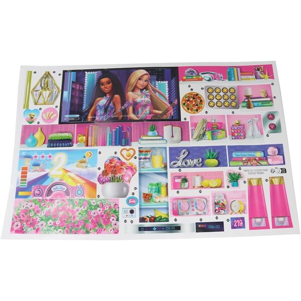 Satz Ersatzetiketten für Barbie Dreamhouse HMX10 – Originalaufkleber