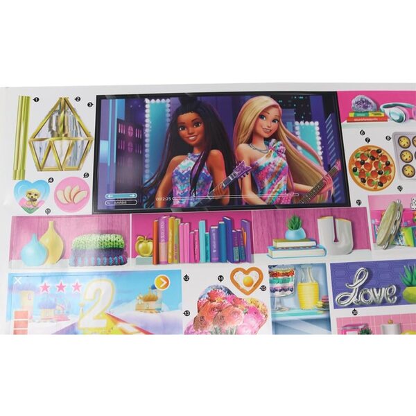 Satz Ersatzetiketten für Barbie Dreamhouse HMX10 – Originalaufkleber