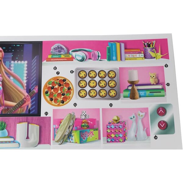 Satz Ersatzetiketten für Barbie Dreamhouse HMX10 – Originalaufkleber
