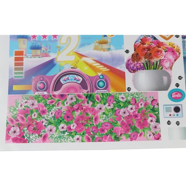 Satz Ersatzetiketten für Barbie Dreamhouse HMX10 – Originalaufkleber