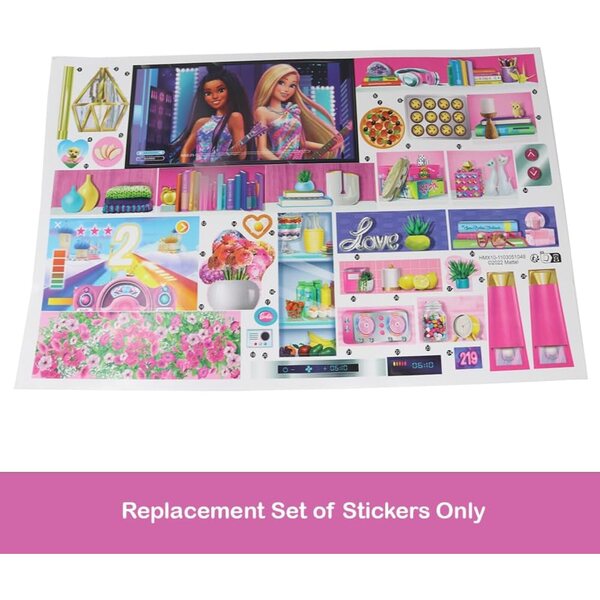 Satz Ersatzetiketten für Barbie Dreamhouse HMX10 – Originalaufkleber