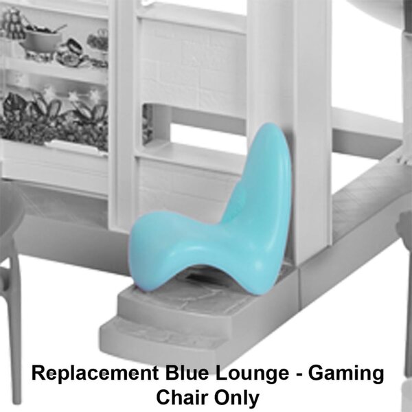 Blauer Ersatz-Gaming-Stuhl für Barbie Dreamhouse HMX10 – Lounge im Originalstil