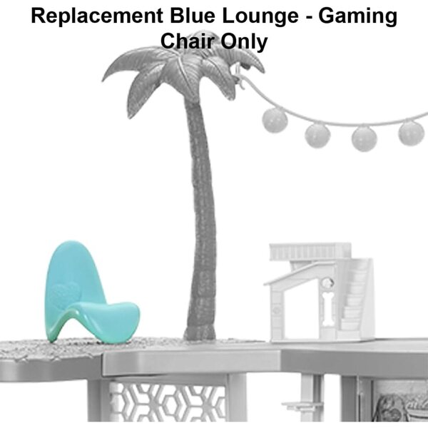Blauer Ersatz-Gaming-Stuhl für Barbie Dreamhouse HMX10 – Lounge im Originalstil