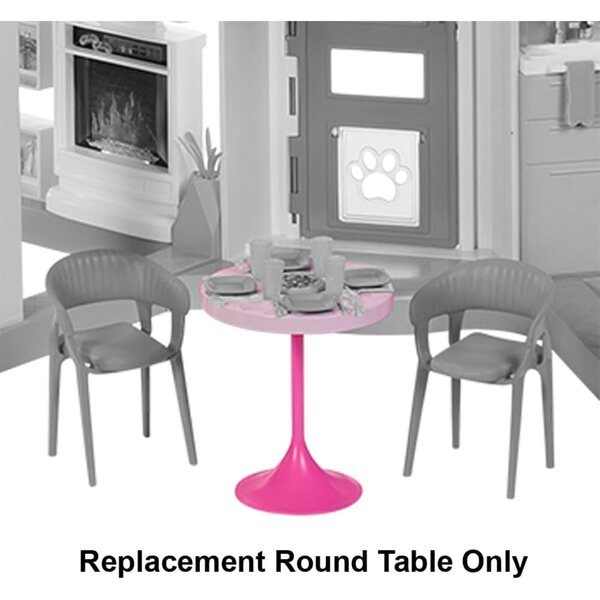 Tavolo tondo rosa di ricambio per Barbie Dreamhouse HMX10, originale e perfetto
