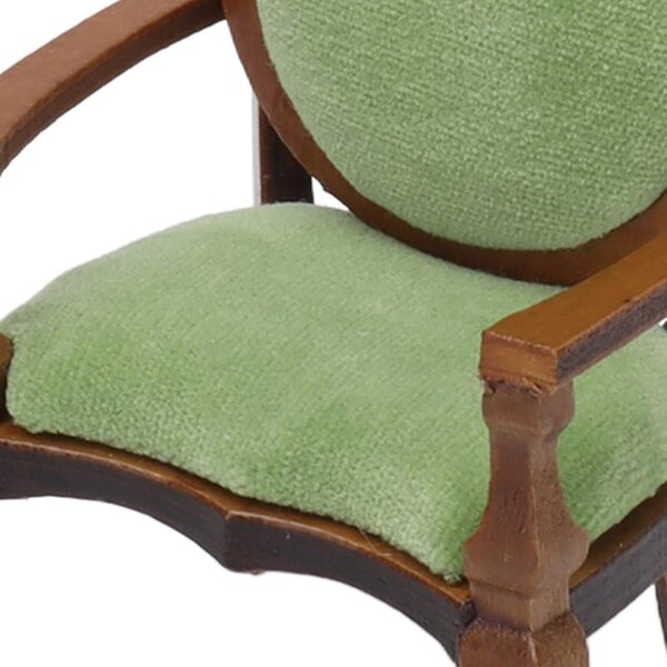 Mini Poltrona Vintage in Legno per Casa delle Bambole, Design Retrò e Cuscini Rimovibili