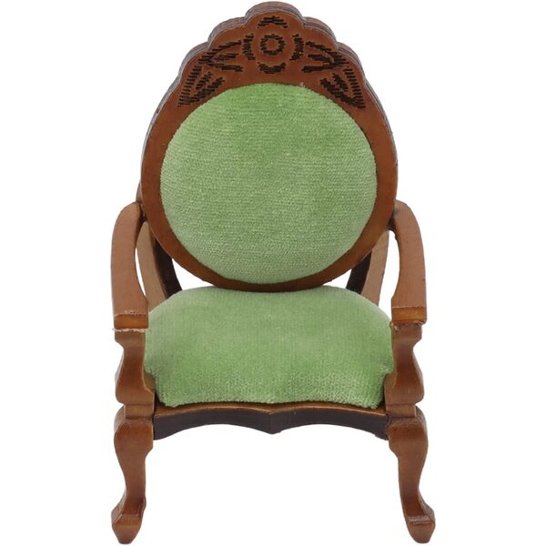 Mini Poltrona Vintage in Legno per Casa delle Bambole, Design Retrò e Cuscini Rimovibili