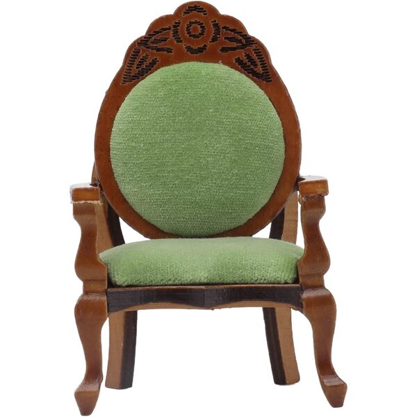 Mini Poltrona Vintage in Legno per Casa delle Bambole, Design Retrò e Cuscini Rimovibili