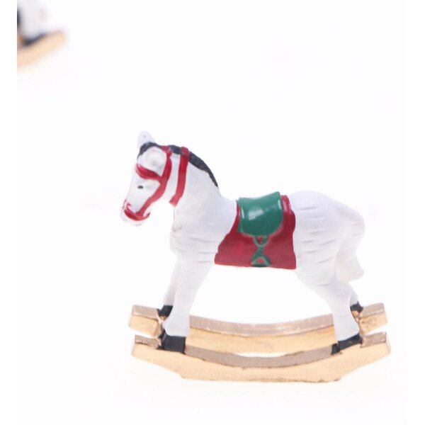 Miniatura Cavallo a Dondolo in Resina per Case delle Bambole 1:12 Decorazione Vintage