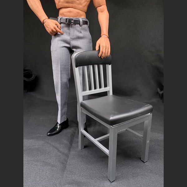 1/6 Metallstuhl für Actionfigur 12" Puppenhaus-Miniaturzubehör