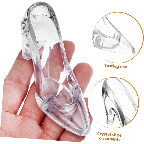 Decorazioni Miniature in Cristallo Scarpe con Tacco 12 Pezzi 5,5x9,5cm Eleganti e Lucenti