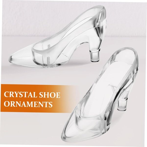 Decorazioni Miniature in Cristallo Scarpe con Tacco 12 Pezzi 5,5x9,5cm Eleganti e Lucenti