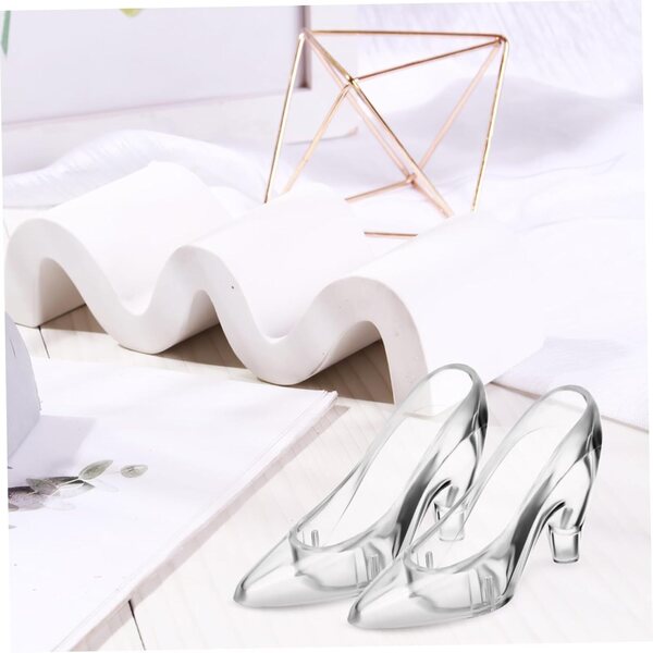 Decorazioni Miniature in Cristallo Scarpe con Tacco 12 Pezzi 5,5x9,5cm Eleganti e Lucenti