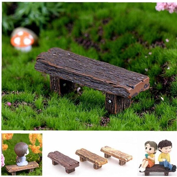 Zonster Kit 3 Mini-Gartenbänke aus Kunstharz für Bonsai-Dekorationen, 5,6 x 1,6 cm