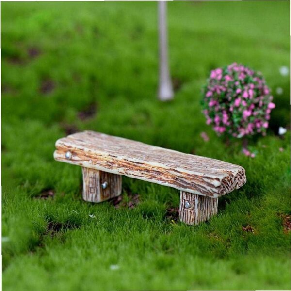Zonster Kit 3 Mini-Gartenbänke aus Kunstharz für Bonsai-Dekorationen, 5,6 x 1,6 cm