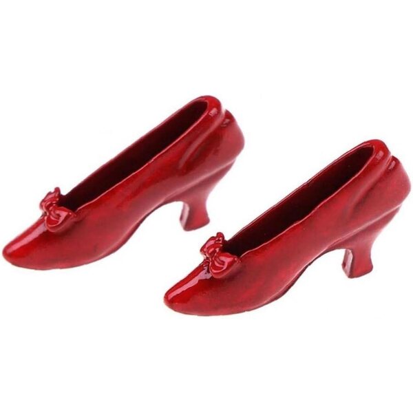 Sanfly Scarpe Miniatura Rosse 1:12 per Casa delle Bambole Accessorio Decorativo