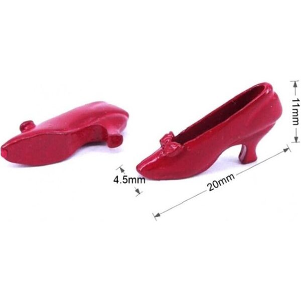 Sanfly Scarpe Miniatura Rosse 1:12 per Casa delle Bambole Accessorio Decorativo