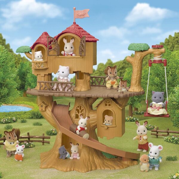 Sylvanian Families Baumhaus e Casa al Lago - Set Gioco con Scivolo, Altalena e Accessori