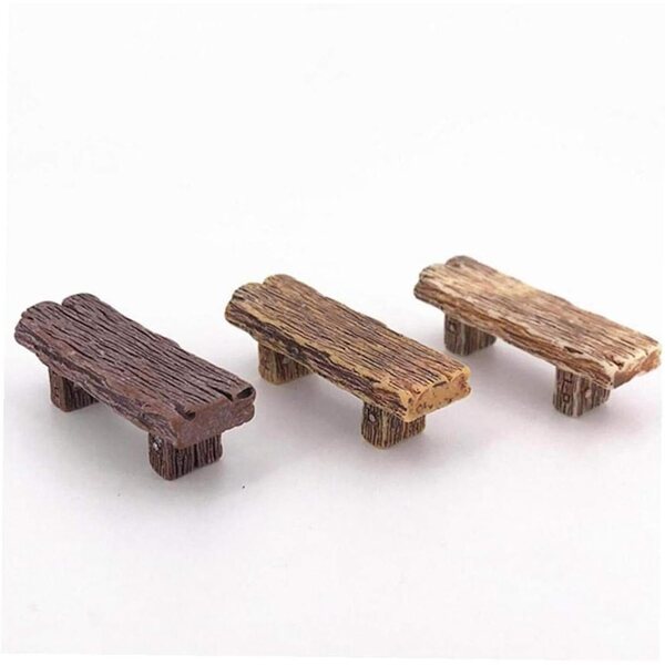Set 3 Mini Panchine in Resina per Decorazioni Bonsai e Giardini Fatati