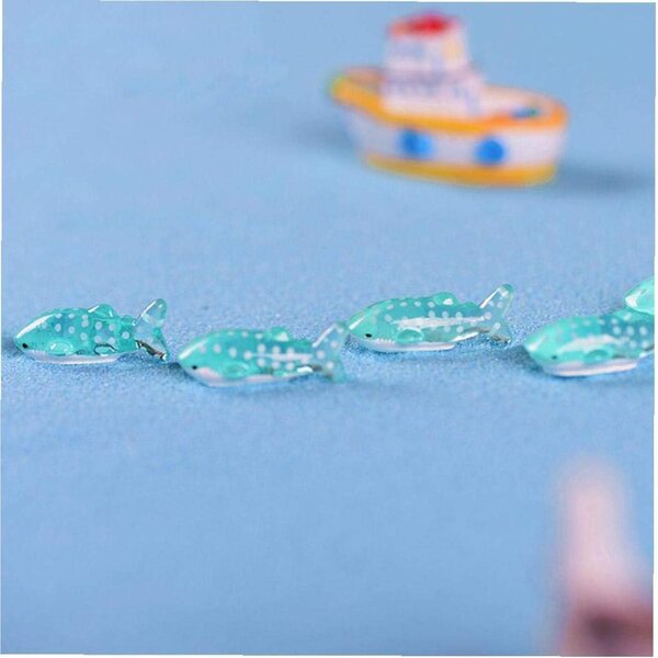 10 Miniature Squali Decorativi in Resina per Giardini in Miniatura e Micro Paesaggi