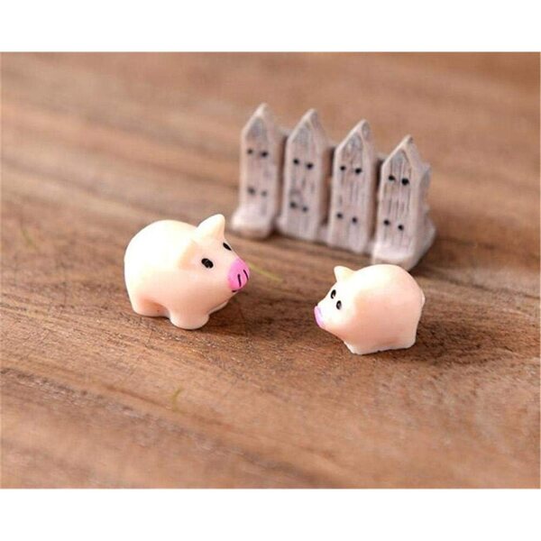 Miniatur-Schwein-Ornamente für Mini-Garten aus Kunstharz, 3er-Set, 3 x 3 cm