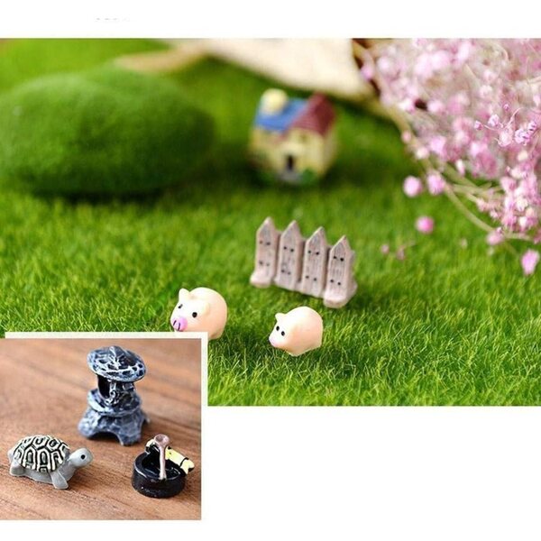 Miniatur-Schwein-Ornamente für Mini-Garten aus Kunstharz, 3er-Set, 3 x 3 cm