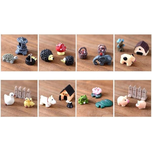 Miniatur-Schwein-Ornamente für Mini-Garten aus Kunstharz, 3er-Set, 3 x 3 cm