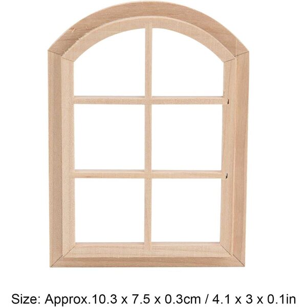 Finestre in Legno Composito per Casa delle Bambole Scala 1/12 con Bordi Arrotondati