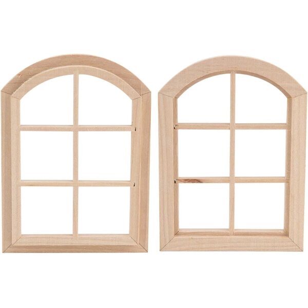 Finestre in Legno Composito per Casa delle Bambole Scala 1/12 con Bordi Arrotondati