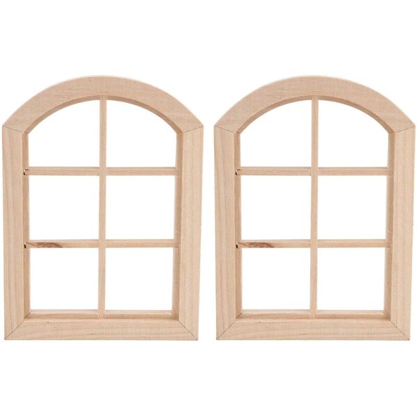 Finestre in Legno Composito per Casa delle Bambole Scala 1/12 con Bordi Arrotondati