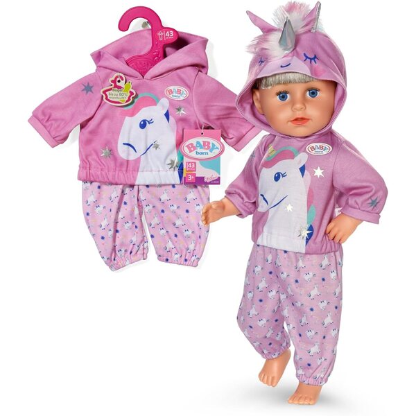 BABY born Outfit Unicorno con Felpa e Pantaloni per Bambole 43 cm, Accessori di Qualità