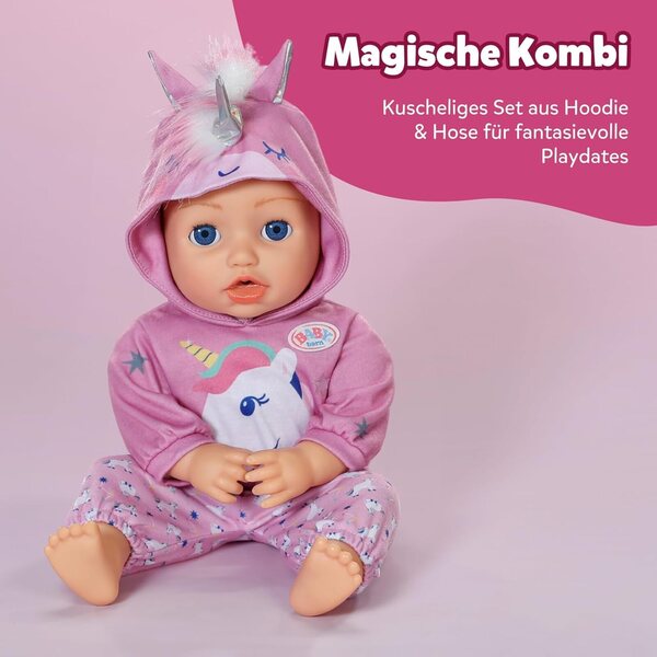 BABY born Outfit Unicorno con Felpa e Pantaloni per Bambole 43 cm, Accessori di Qualità