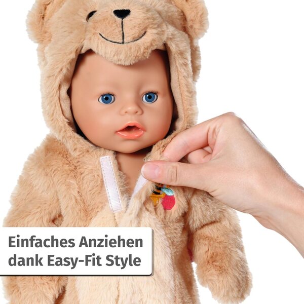 BABY born Bär Kuschelanzug 43cm in Teddy-Optik per bambole 43 cm