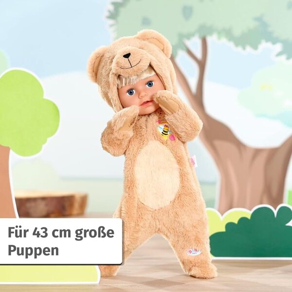 BABY born Bär Kuschelanzug 43cm in Teddy-Optik per bambole 43 cm